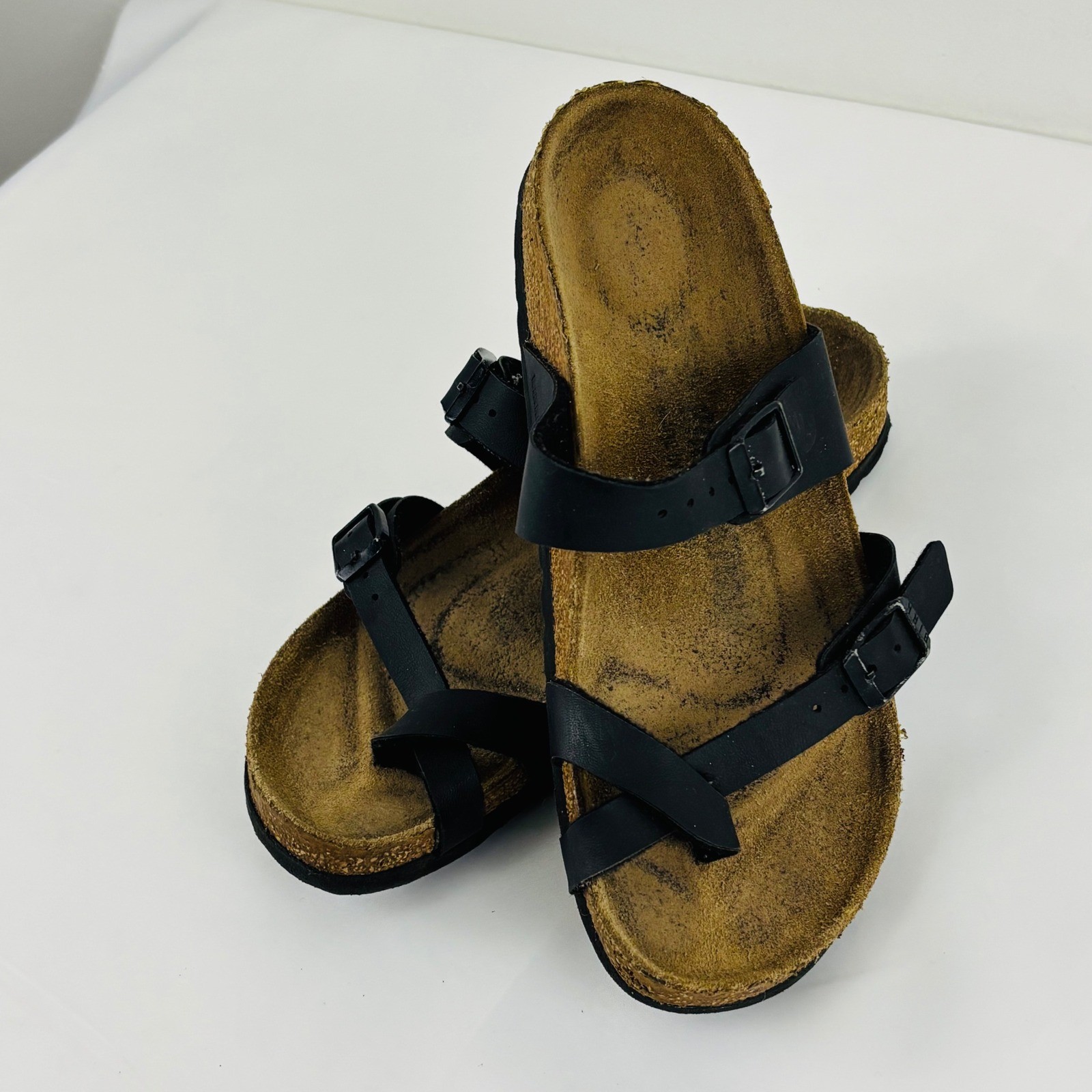 Birkenstock Mayari Black Birko-Flor Toe Loop Sandals Women Sz 35 (4.5)