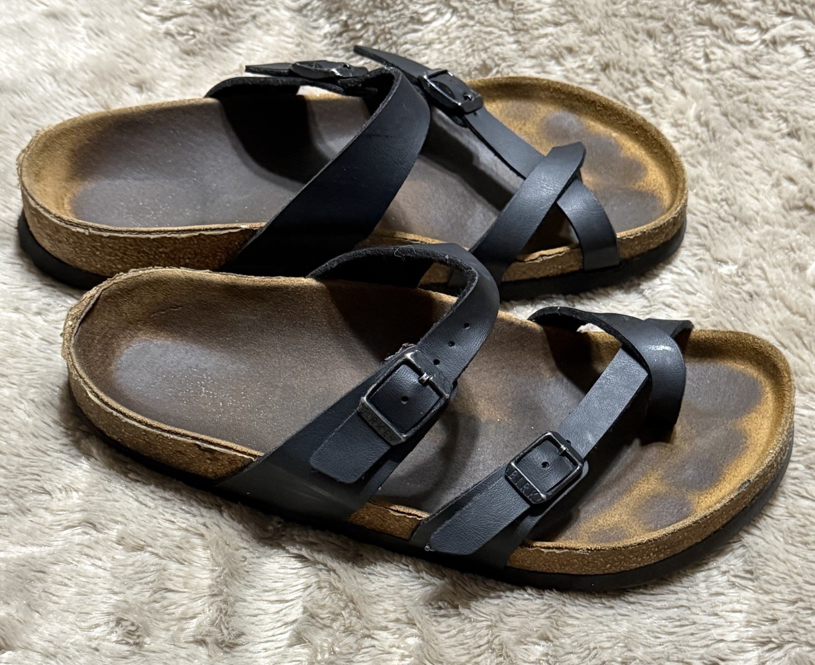 Birkenstock Mayari Black Leather Sandals Birks Womens Size 8.5 US, 39