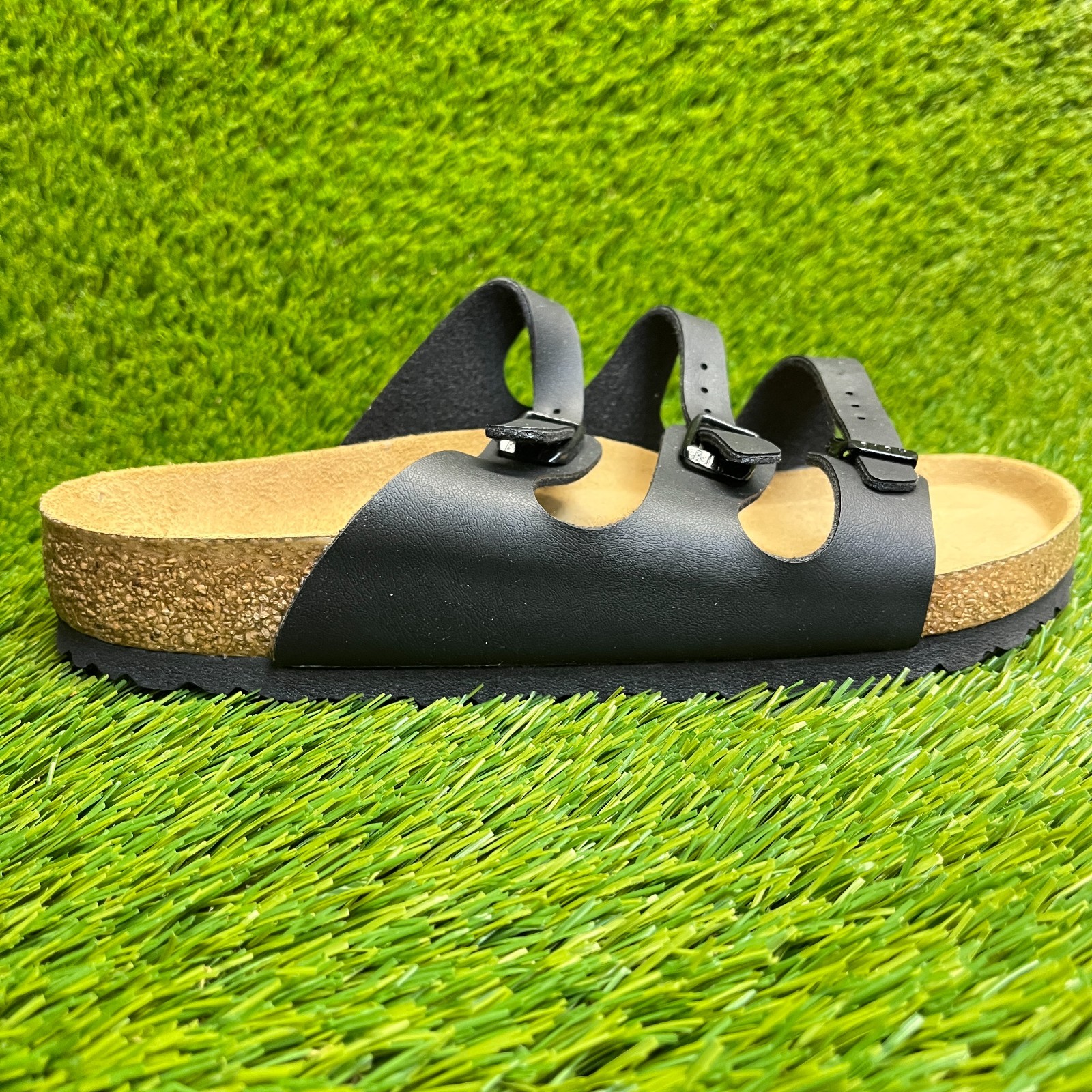 Birkenstock Florida Birko-Flor Womens Size 8 Black Beach Walking Slide Sandals