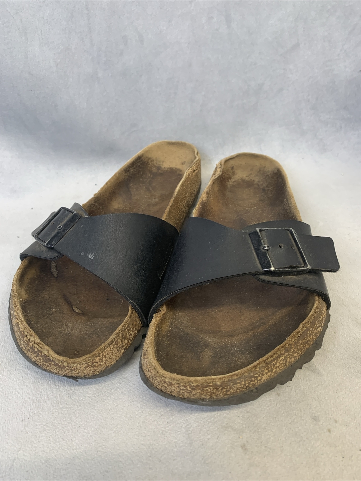 Birkenstock Madrid Sandals Womens 8.5/9 Black Single Strap Slip-On Comfort Shoes