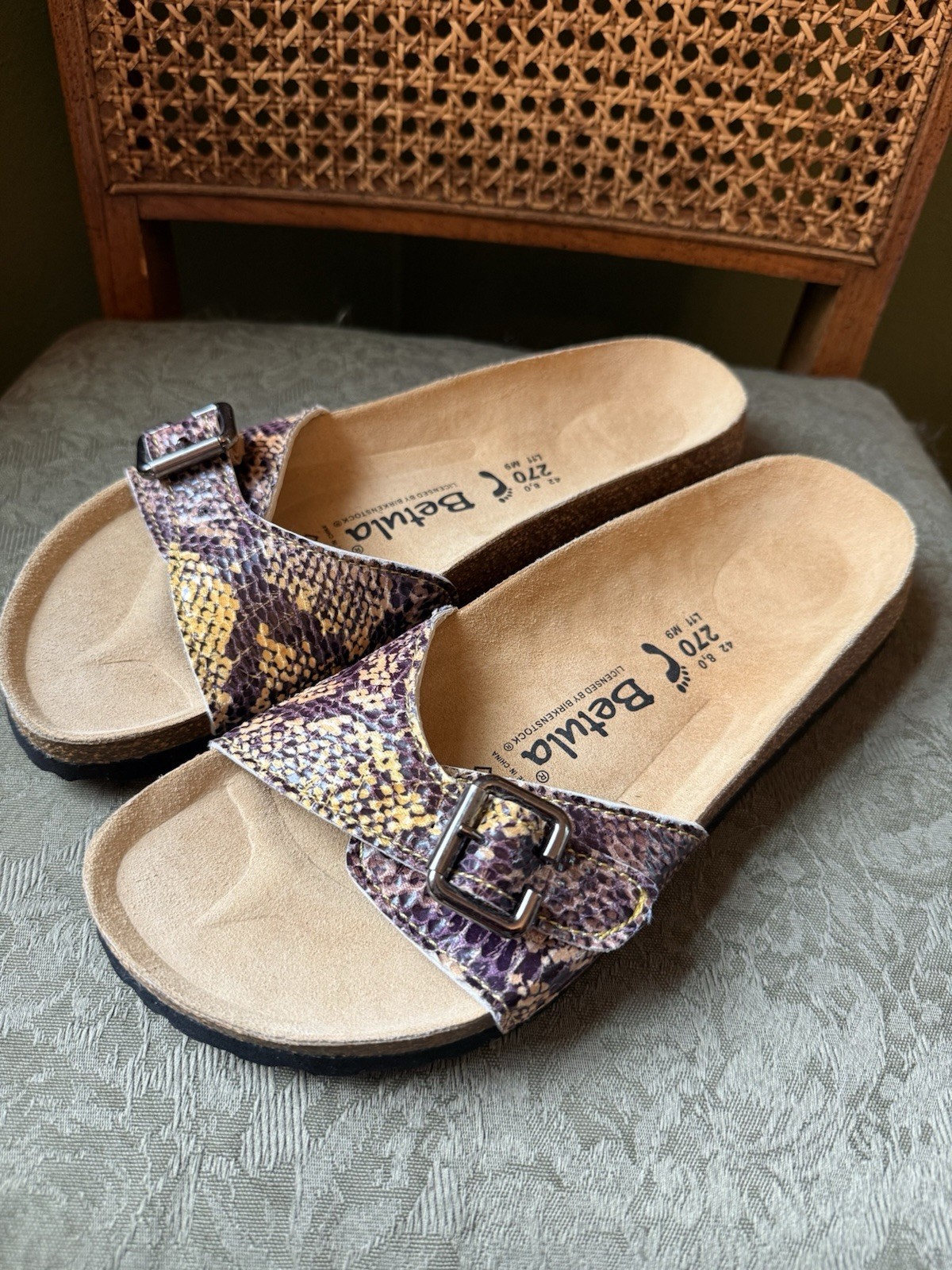 Betula Birkenstock Madrid Snake Print Sandal Shoes Womens sz EUR 42 / US 11