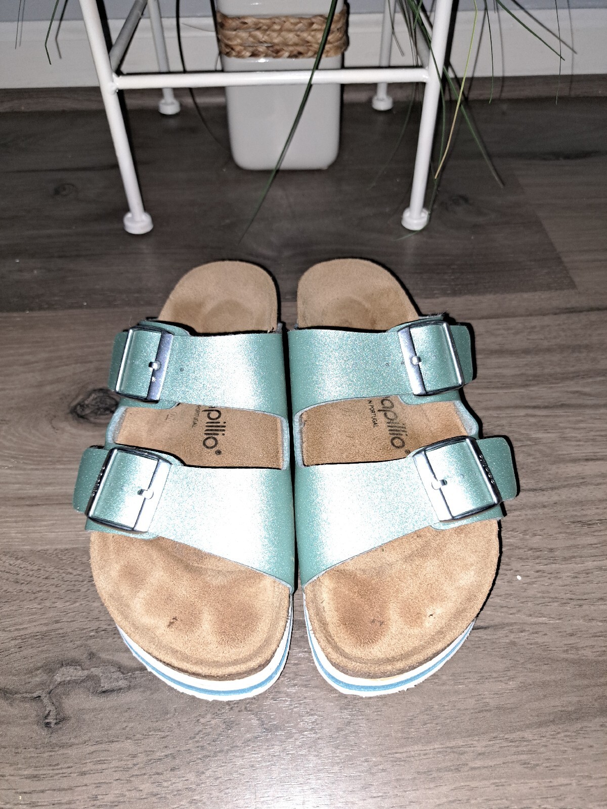EUC BIRKENSTOCK PAPILLIO Arizona Green Sandals Slides. Sz 6Wom, 4Men