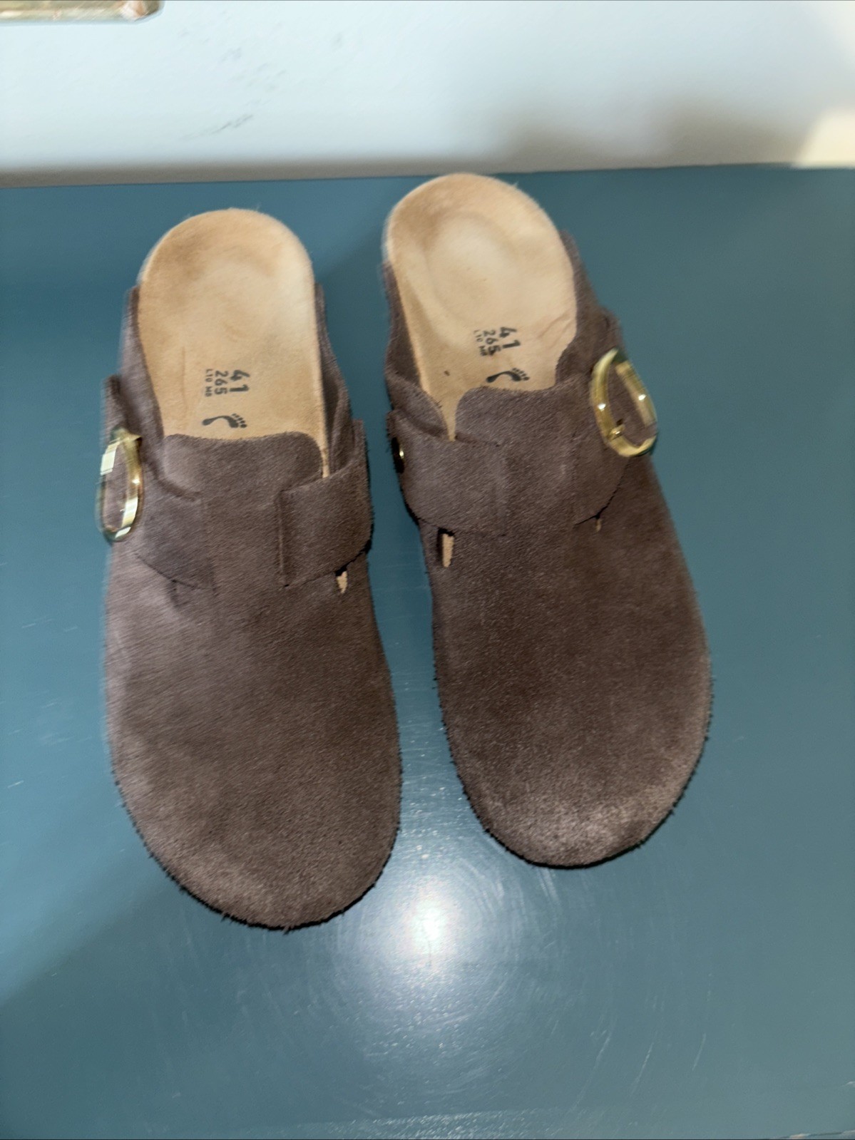Birkenstock Papillio Fanny Ring Buckle Wedge Clog Womens Size 41Casual Brown