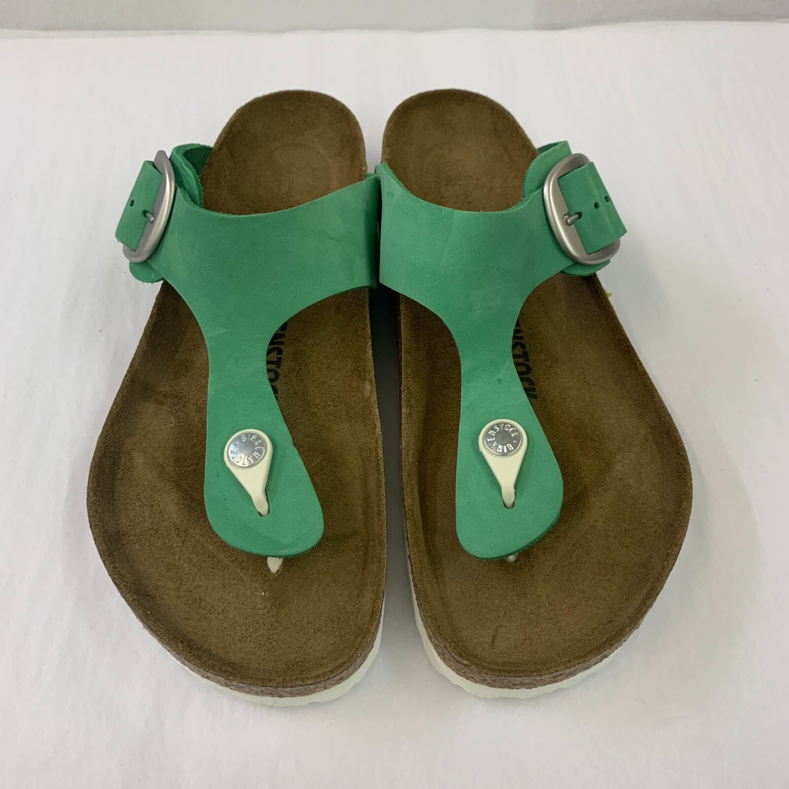 Birkenstock New w/o Box Gizeh Big Buckle Bold Jade Nubuck Leather Reg SelectSize