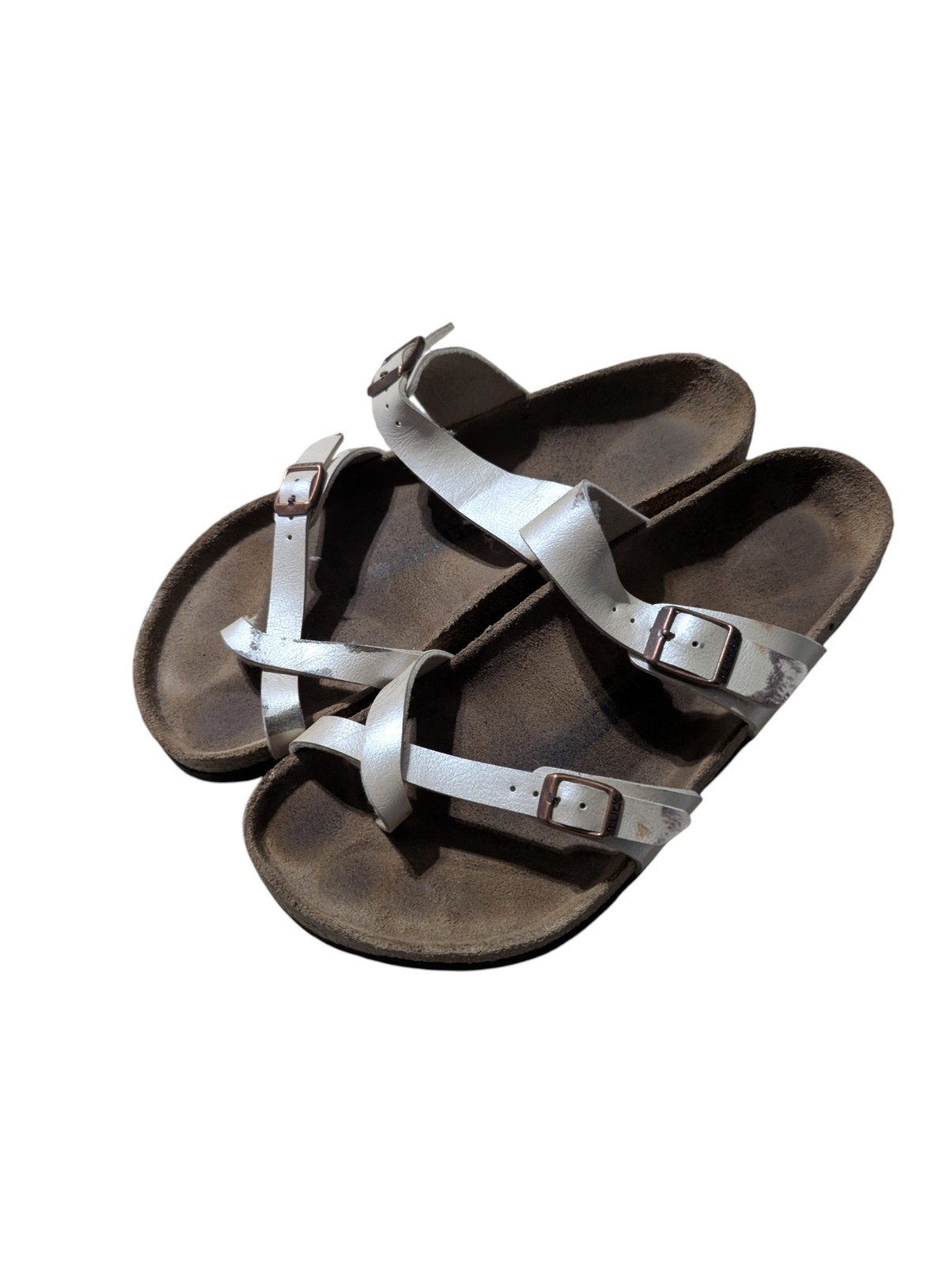 Birkenstock Mayari Metallic Silver Sandals Womens EU 42 US 11 Cork Footbed