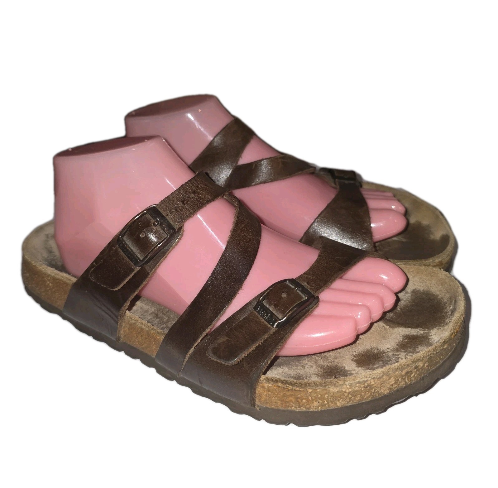 BIRKENSTOCK MAYARI 11 US Brown Distressed Leather Toe Loop Boho Summer Sandals