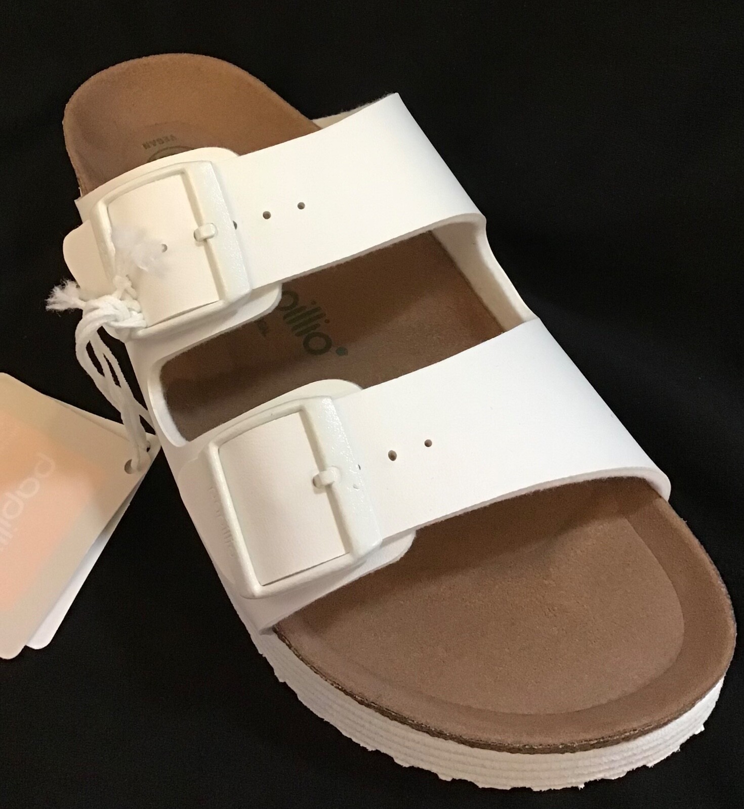 BIRKENSTOCK PAPILLIO VEGAN ARIZONA GROOVED WHITE 39 Ladies 8N
