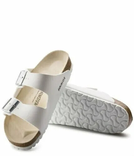 NEW Birkenstock Arizona Unisex Sandals Slides 0051733 Birko-Flor -White -Narrow