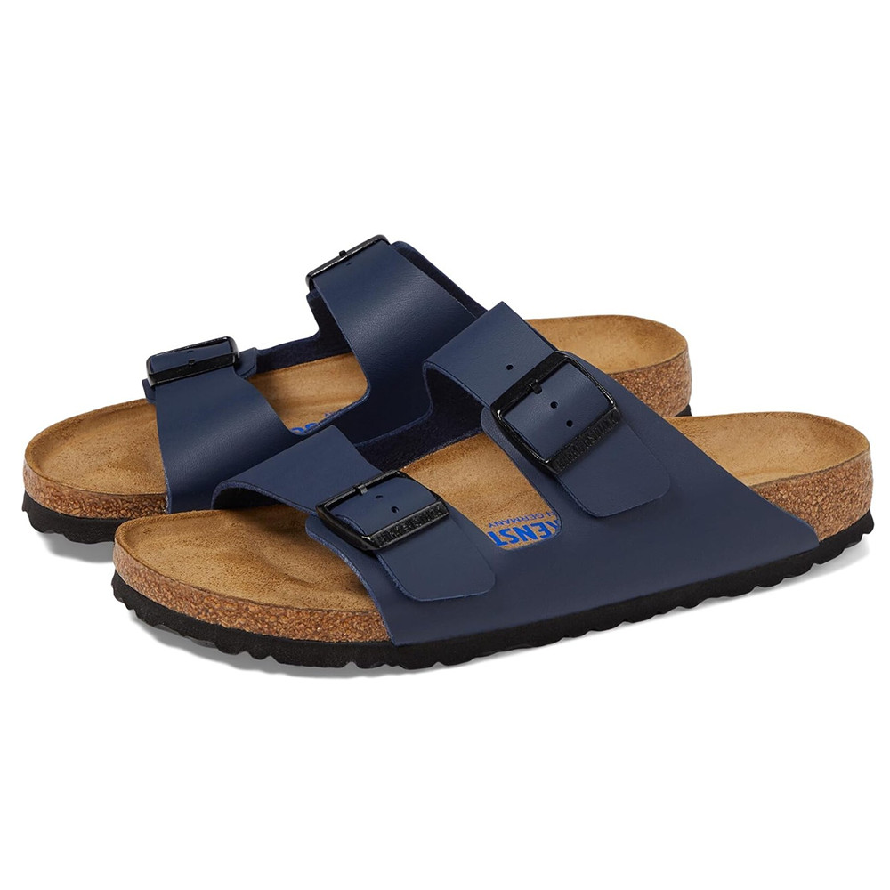 Birkenstock Arizona Blue Classic Birko-Flor Cork Two-Strap Sandals Women’s Shoes