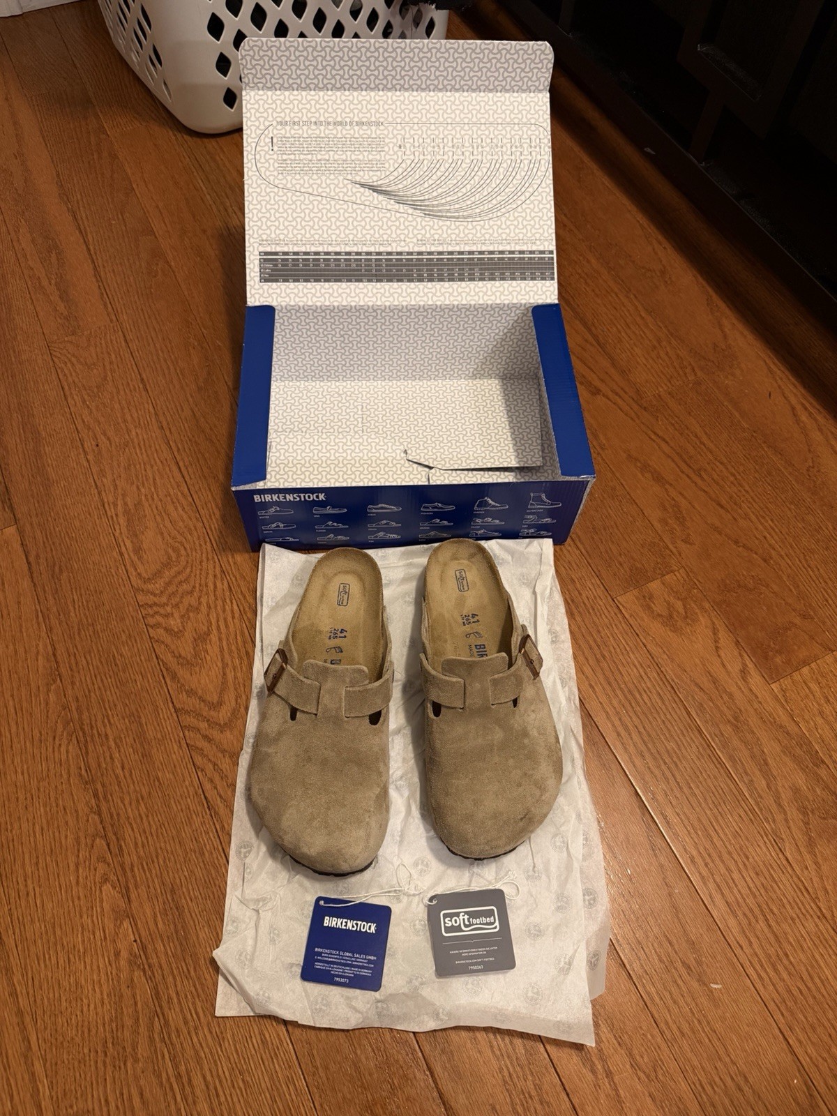 Birkenstock Boston Soft Footbed Taupe Size 8