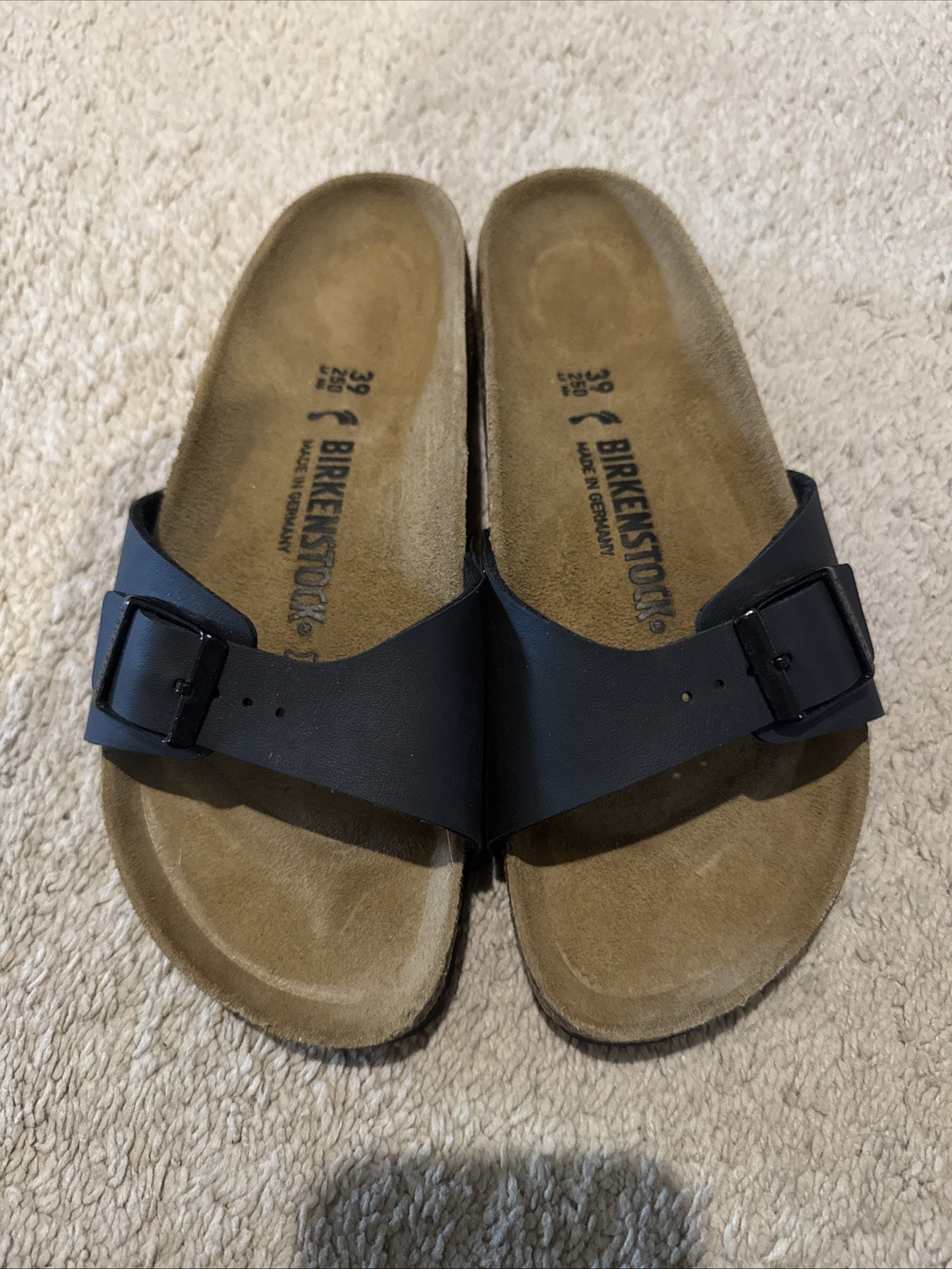Birkenstock Madrid Sandal women’s EUC 39/ US 8-8.5 Black NWOB