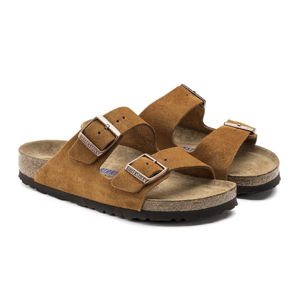 Birkenstock Arizona Suede Leather Soft Footbed Unisex Sandals – Mink