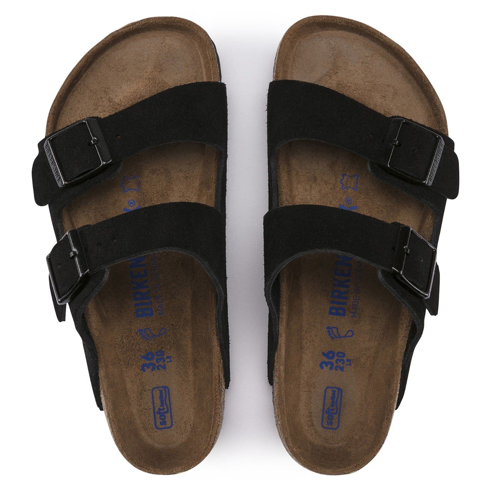 Birkenstock Arizona Soft Footbed Suede Leather Sandals – Black