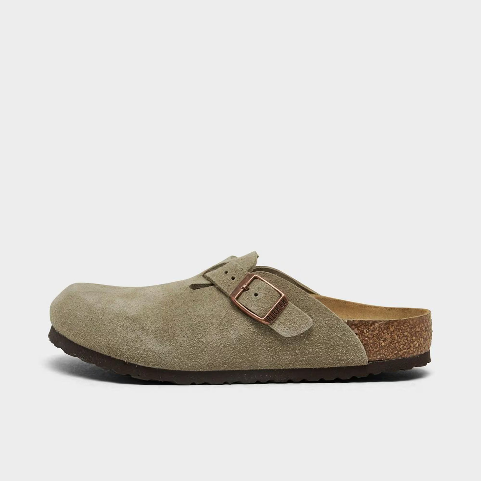 Big Kids’ Birkenstock Boston Suede Leather Clogs Taupe 1027875 250