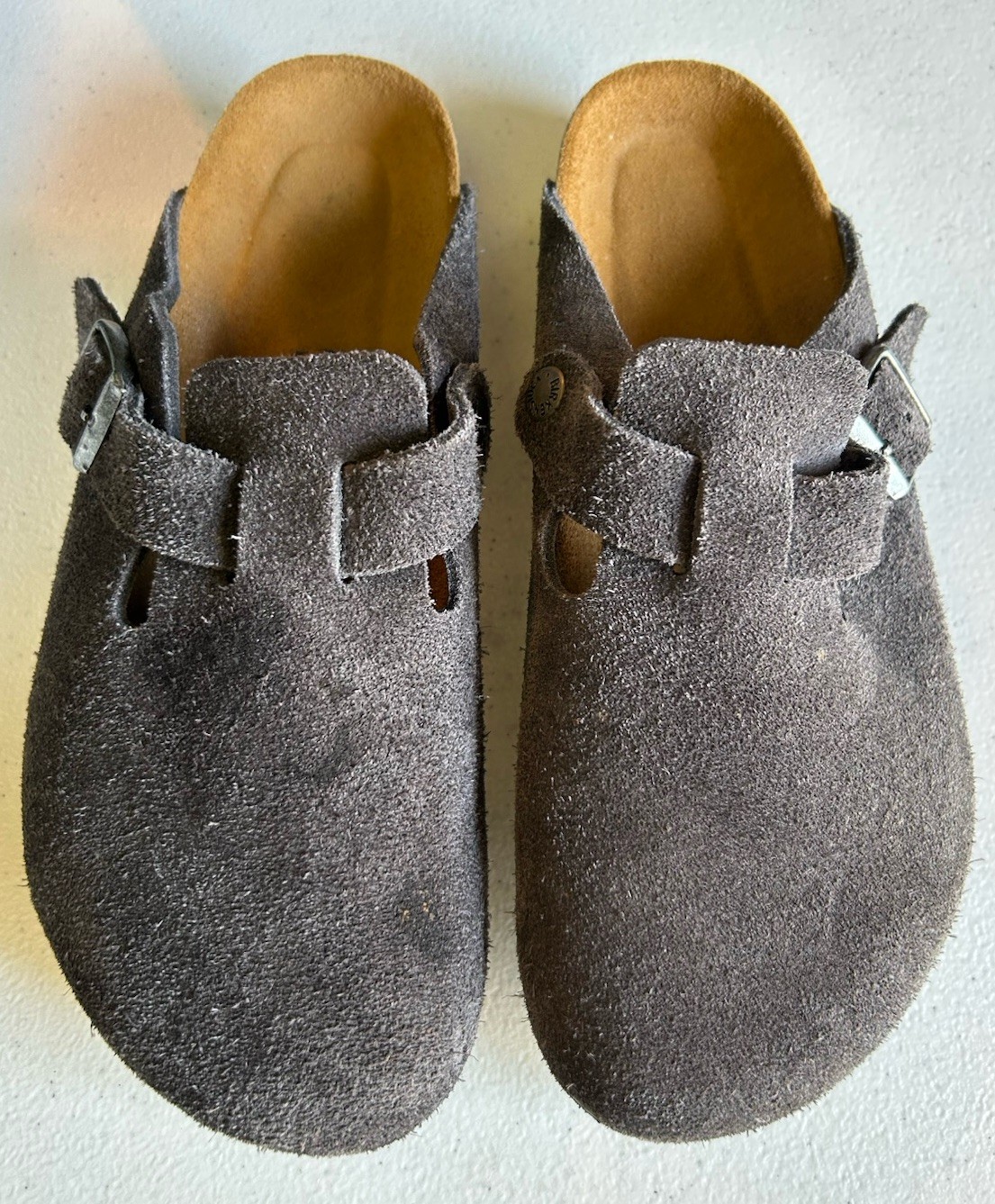 Birkenstock Boston Mocha Suede Leather Clog Shoes Soft Footbed 39 Women’s Size 8