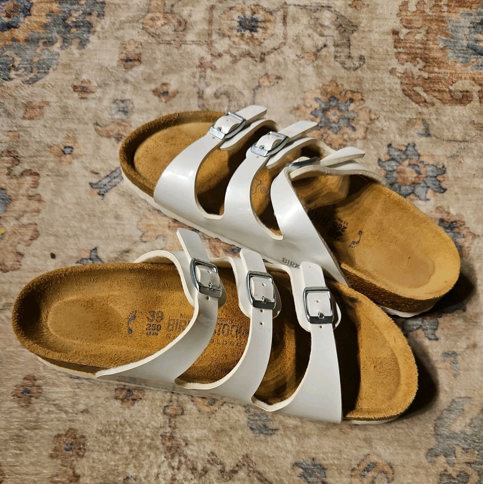 Birkenstock Florida Soft Footbed sandals white Birko-Flor eur 39 womens 8-8.5