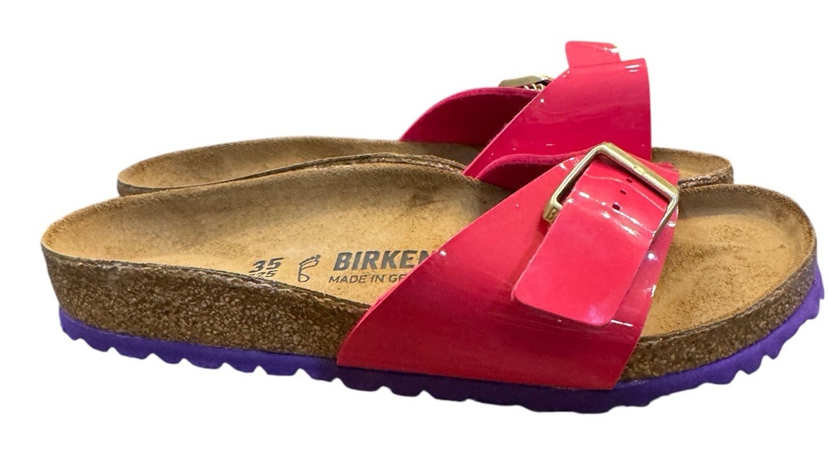 Birkenstock Madrid Sandal Women Pink Patent Purple Sole Size Women 4 Kids 2-3