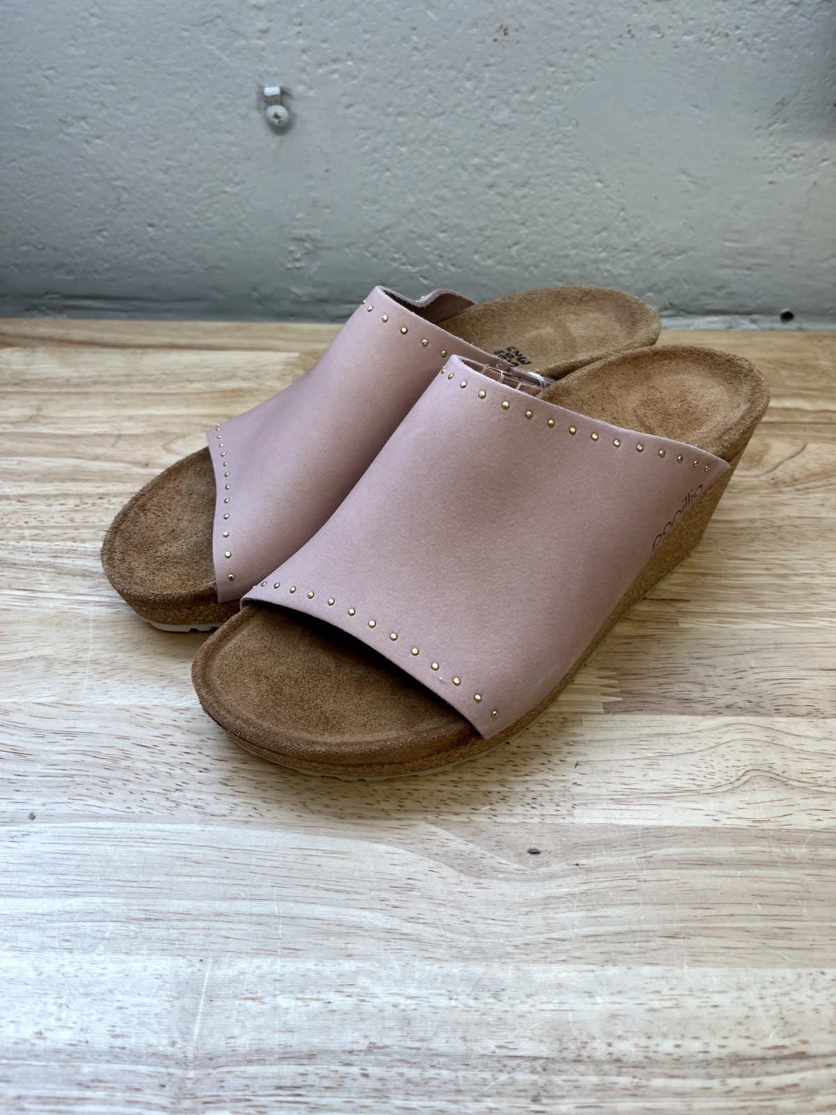 Women Birkenstock Papillio Namica Wedge Slide Sandals Soft Pink Size 37 EU