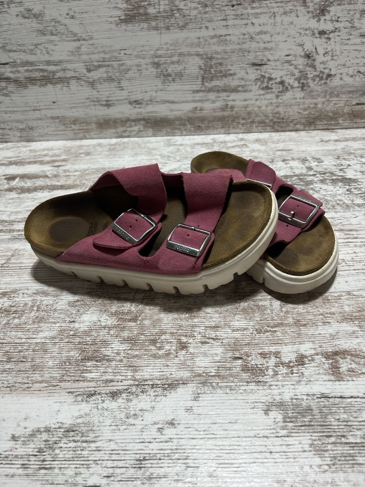 Birkenstock Papillio Arizona Chunky medium pink color. Size 38. GUC