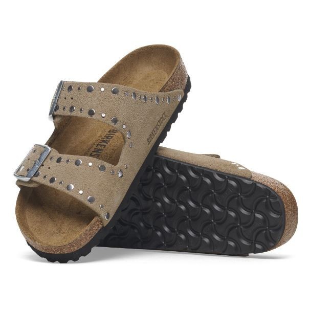 Birkenstock Arizona Rivets Suede Sandals Contoured Footbed Adjustable Straps