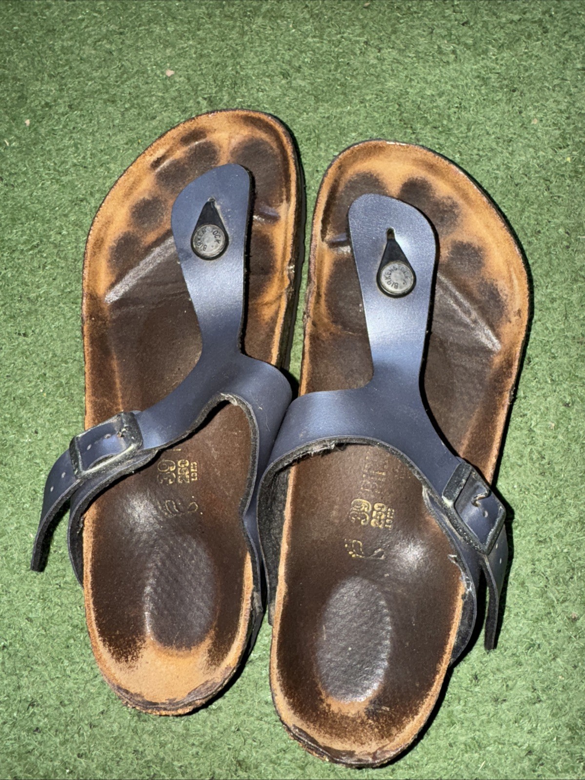 Birkenstock Gizeh Thong Sandals Black Metallic Size 39