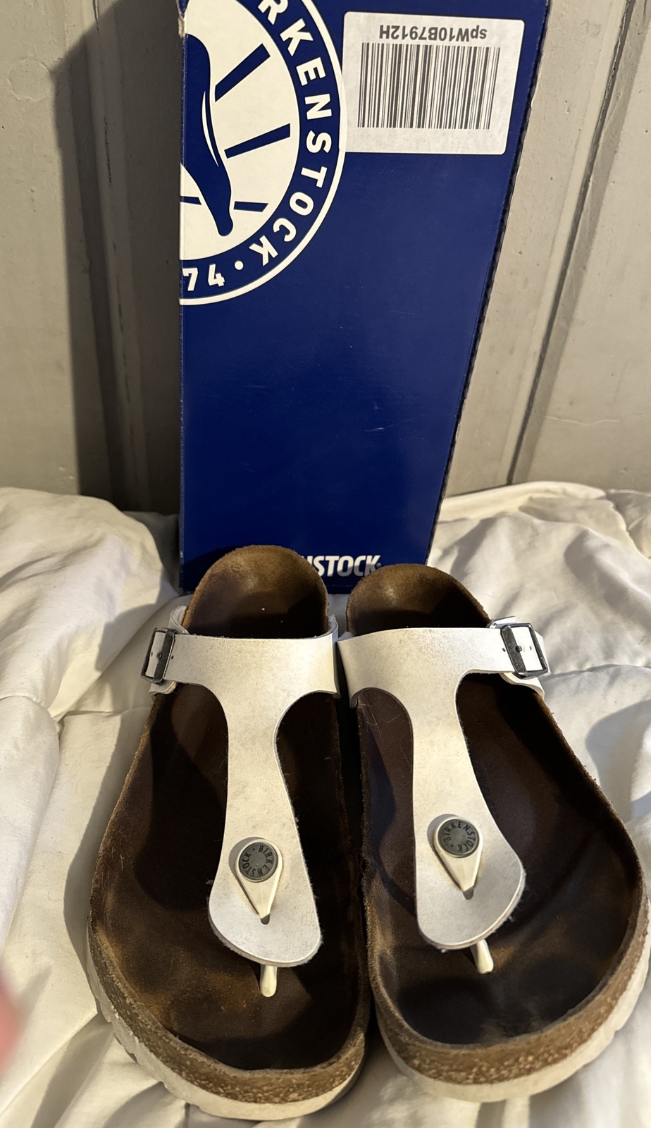 Birkenstock Gizeh BS Size 39 L 8 M 6 White Normal Fit