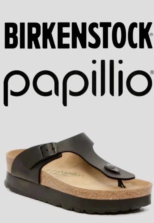 BIRKENSTOCK Papillio Gizeh Platform Vegan Sandals Women EU 36 US 5-5.5 Black NEW