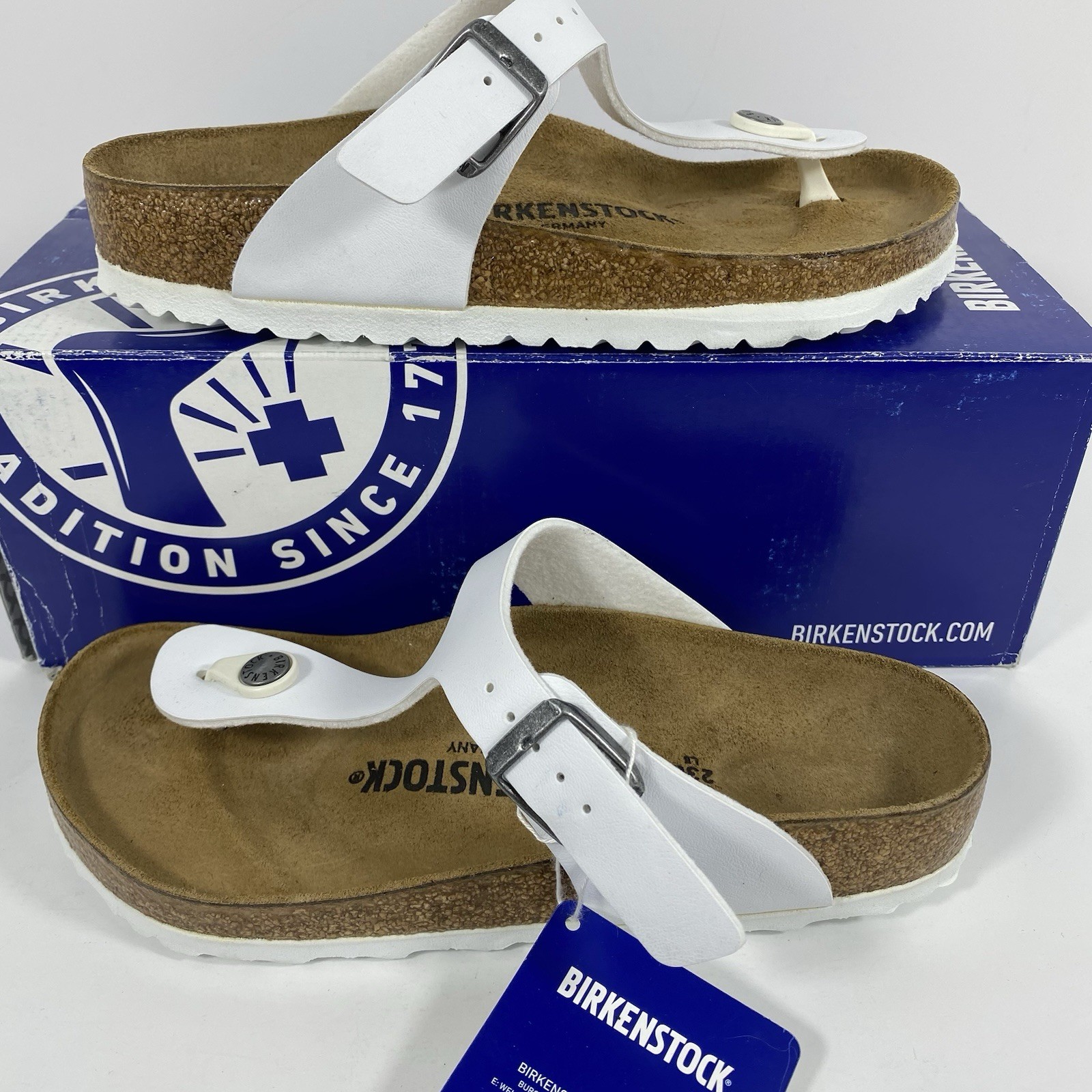 Birkenstock Gizeh Regular Fit Birko-Flor Thong Flip Flop – White EU 36 US 5