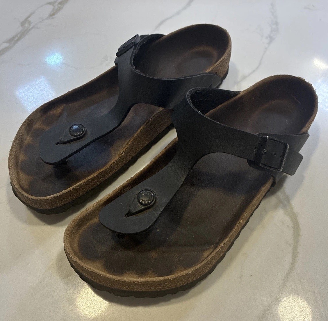 Birkenstock Gizeh Thong Sandals Women Size 39 US Size 8-8.5 Black Flip Flops