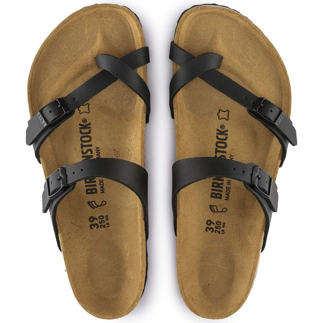 Birkenstock Mayari Birko-Flor Leather Women’s Sandals Wide EU 37-41 Mocha+Black