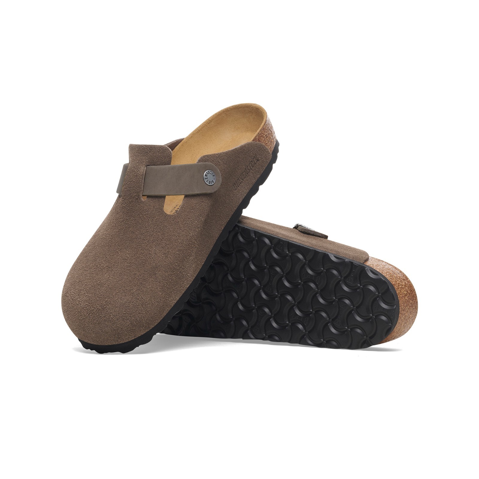 Birkenstock Boston Mixed Leather (Concrete Gray) Regular Width Sandals 1029210