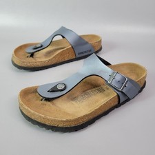 Birkenstock Gizeh Birko Flor Sandals Ice Pearl Onyx Womens Size 5 EU 36