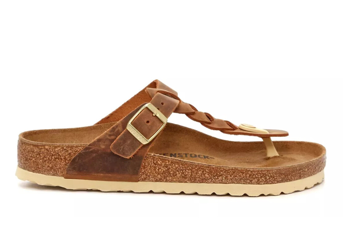 Birkenstock Gizeh Braided Sandal Women’s Cognac Size 40 L9M7.