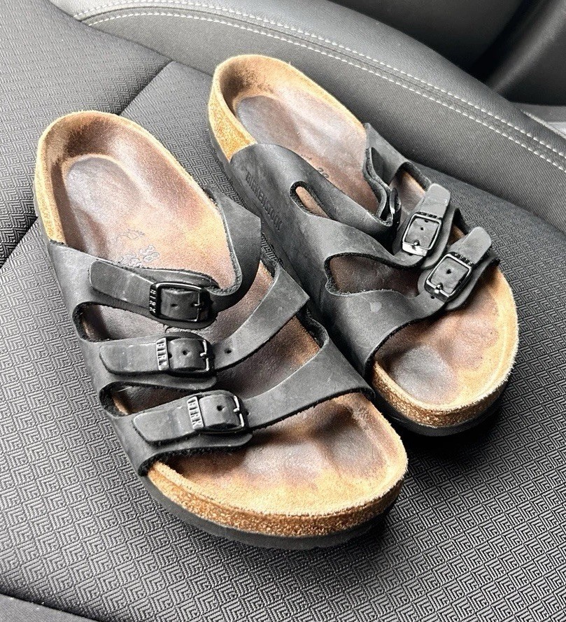 Birkenstock Florida Tripple Strap Sandals Oiled Soft Footbed Womens 38 7 7.5 R
