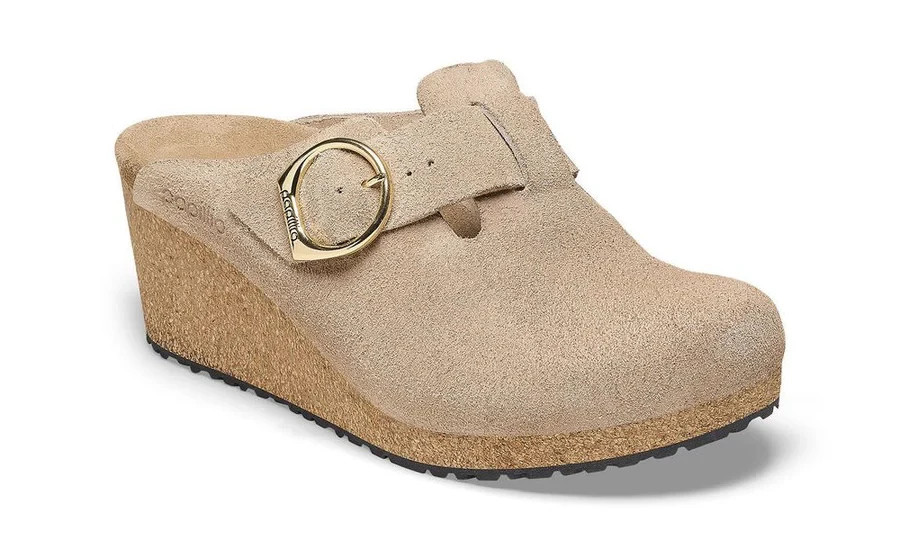 Birkenstock Papillio Womens Fanny Ring Buckle Suede Warm Sand 39 (US 8-8.5)