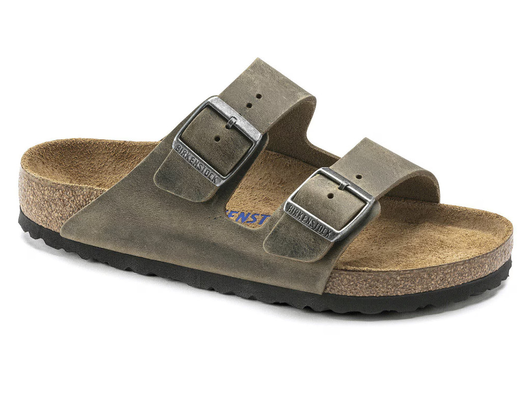 Birkenstock Arizona Khaki Oiled Leather Soft Footbed Unisex Sandals Narrow/Wide