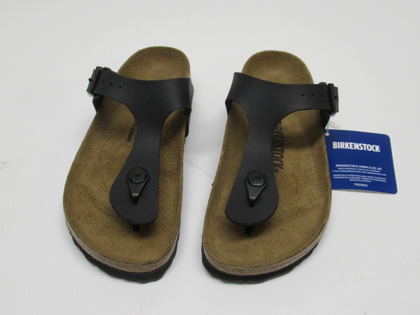 Birkenstock Gizeh BS Black Sandals Womens Size 5 Narrow Fit, Birko-Flor Upper