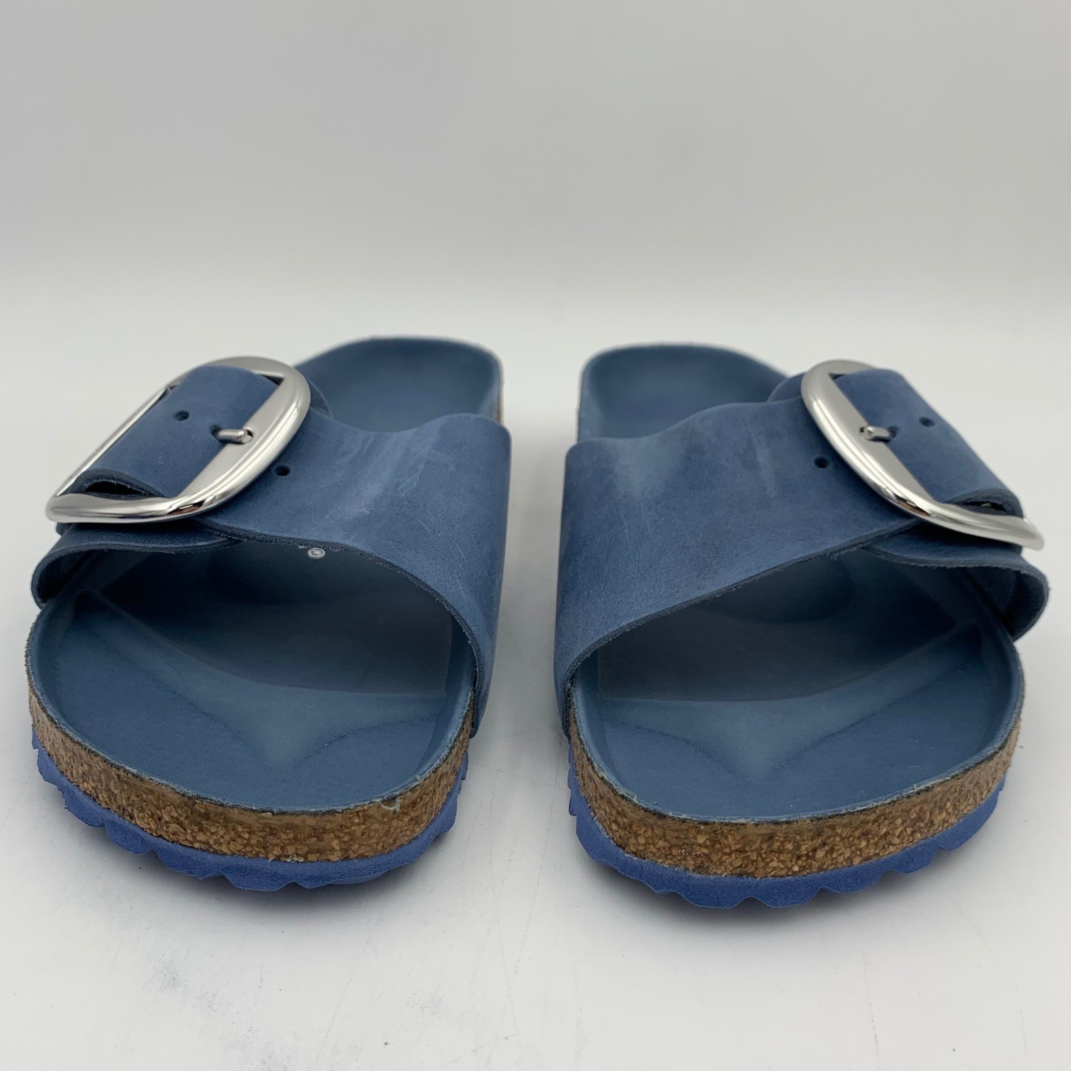 Birkenstock New w/ Box Madrid Big Buckle Dusty Blue Oiled Exquisite Nar 1021488