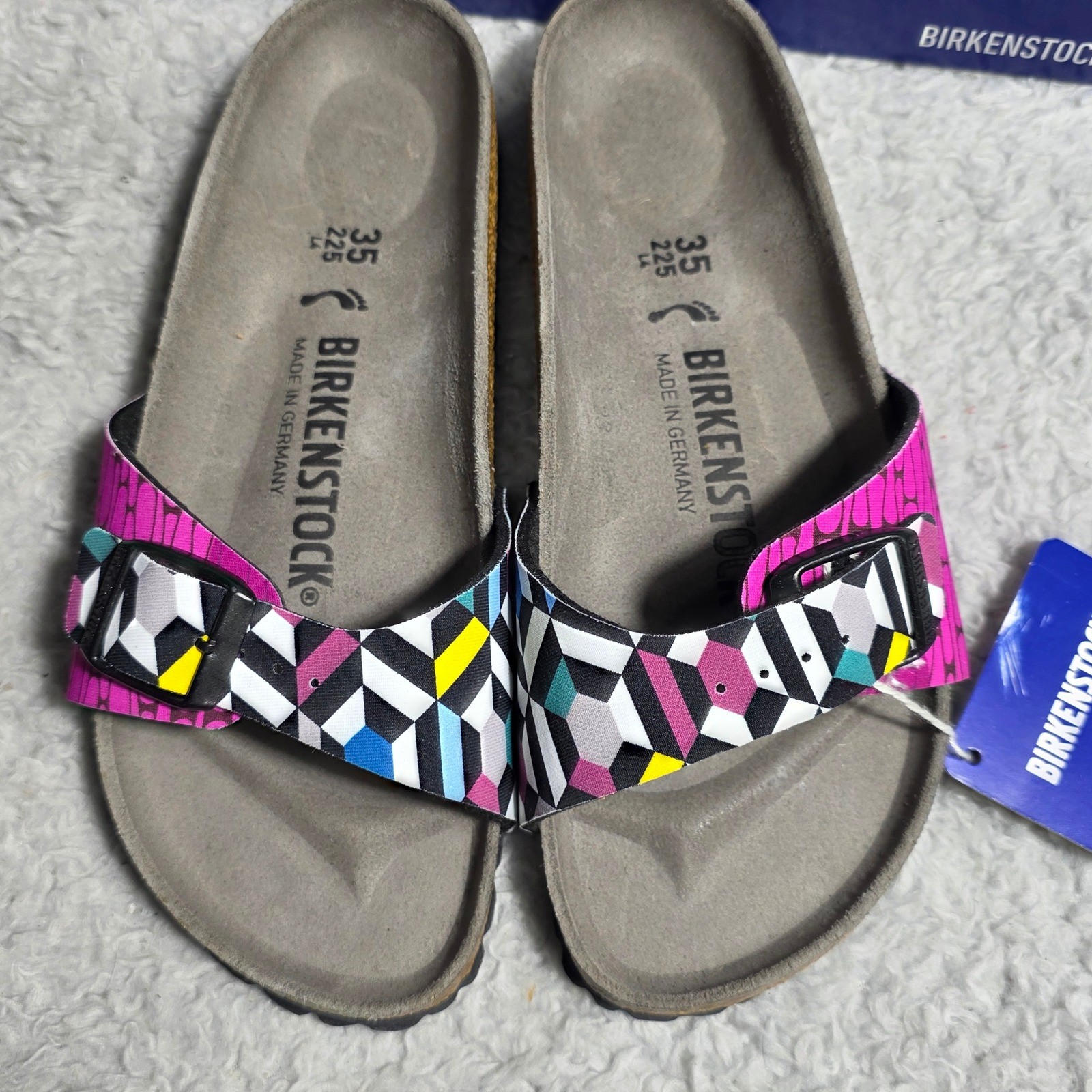 Birkenstock Madrid Sonar Geometric Slide Sandals Narrow Fit EU 35 US 4 NIB