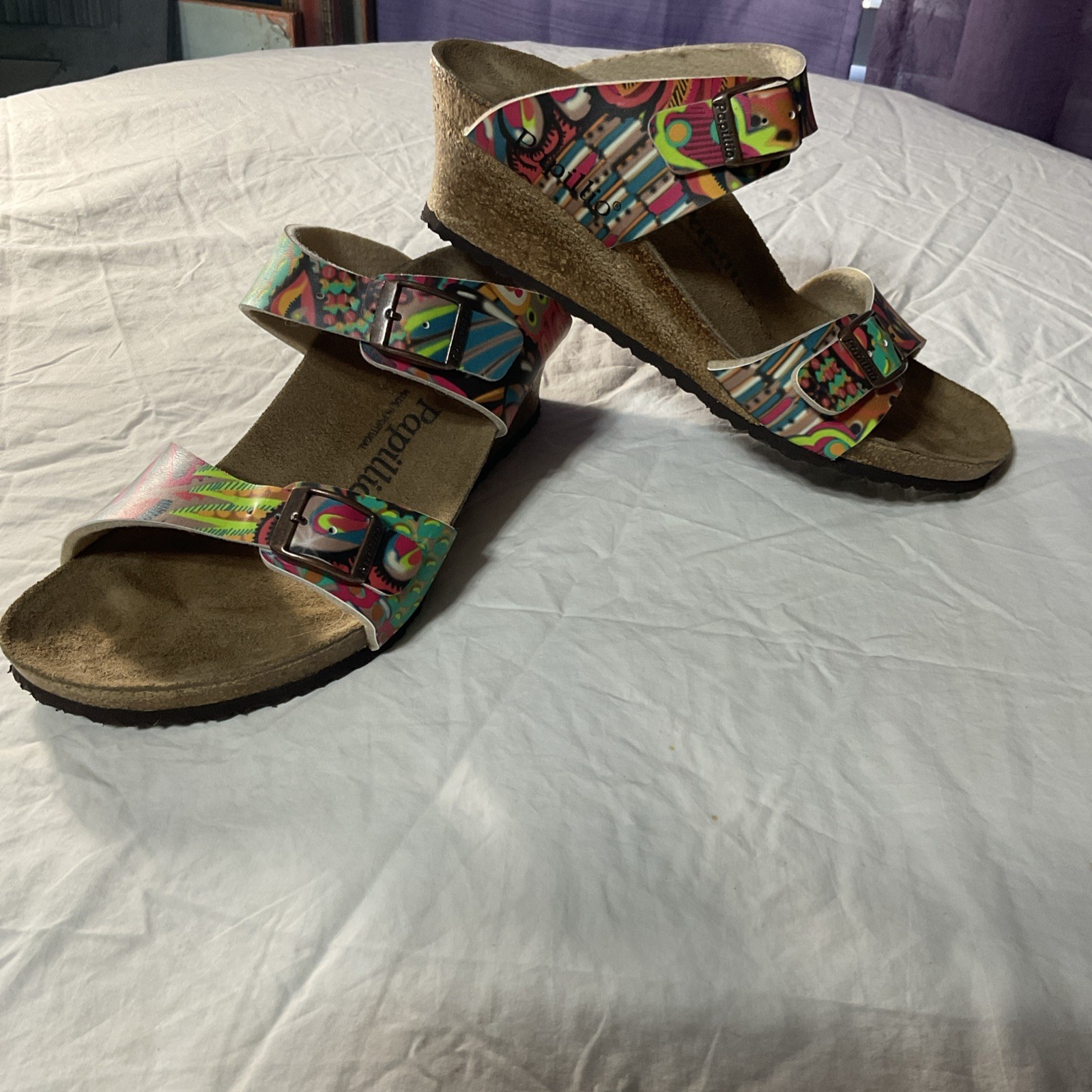 Birkenstock Papillio Dorothy Birko Flor Wedge Sandal African Wax Raspberry