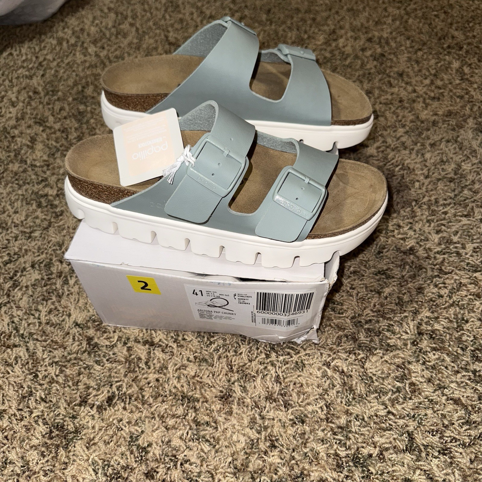 Birkenstock Papillio Arizona PAP  CHUNKY 1029093 Pure Sage Size 41 Women’s 10