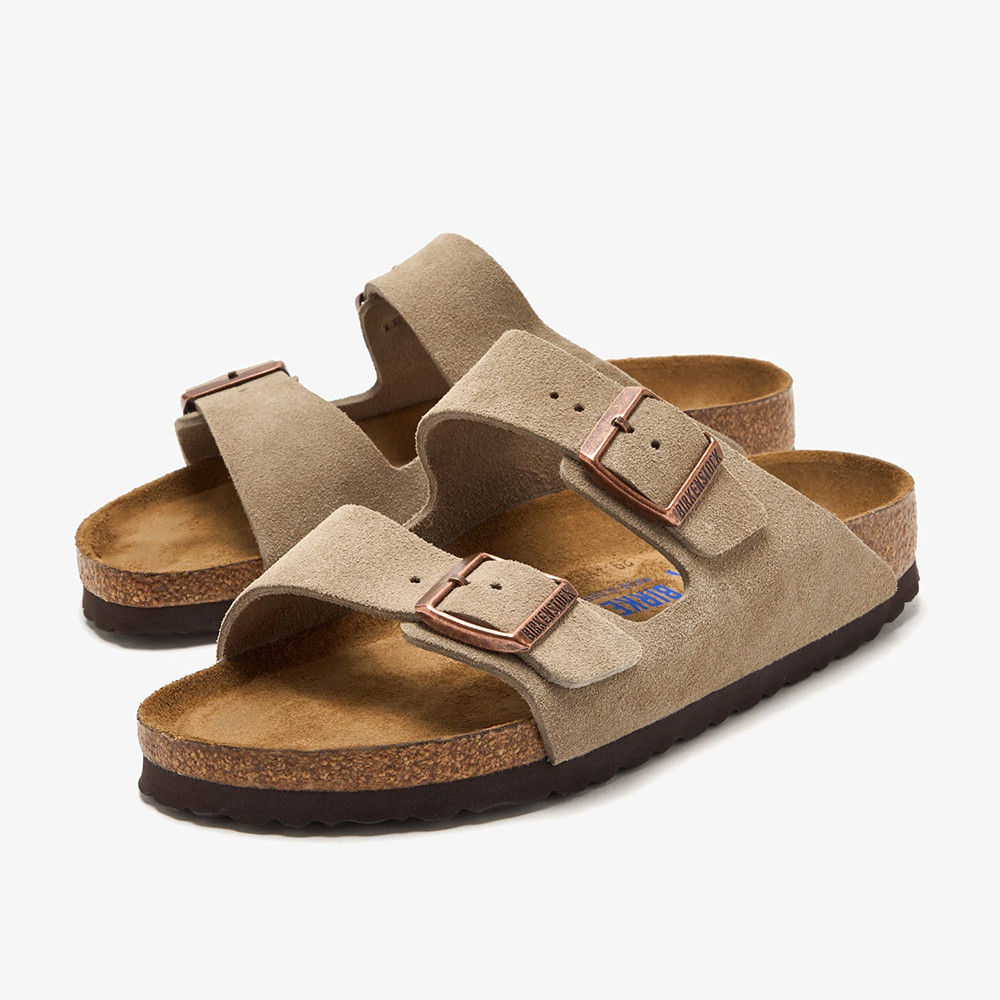 Birkenstock Arizona Suede Taupe Soft Footbed Sandals Women’s Shoes Medium/Narrow