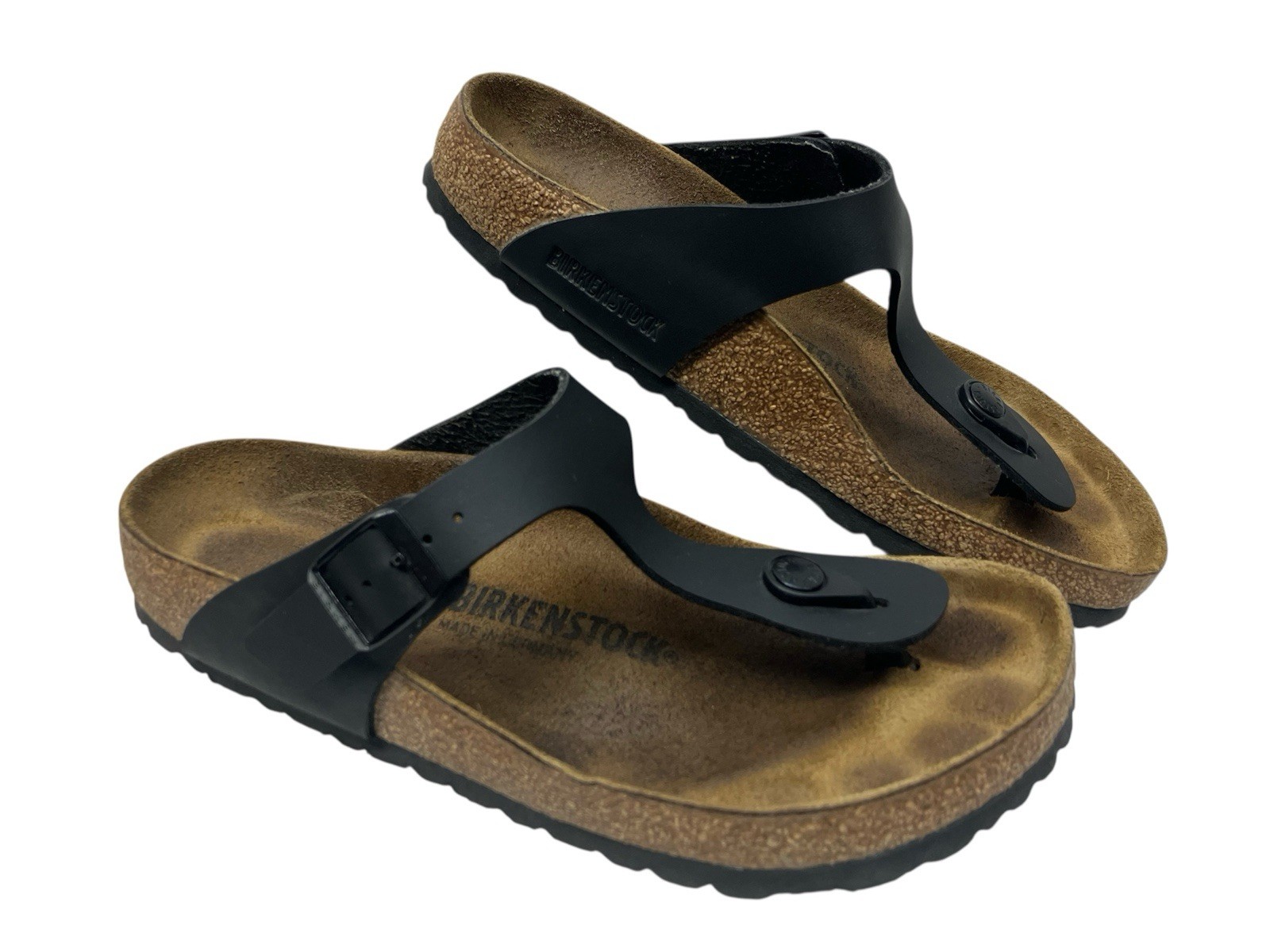 Birkenstock Gizeh Thong Sandals Womens Size 38 US Size 7 7.5 Black Flip Flops