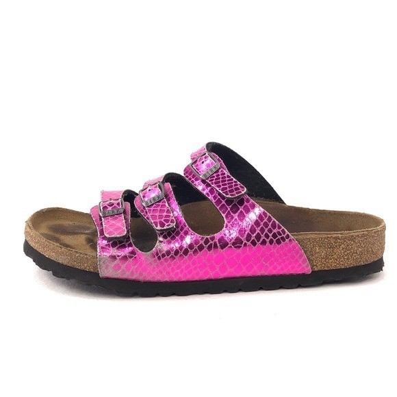 Birkenstock Florida Anaconda Snake Print Footbed Sandals Womens Size 8 EUR 39