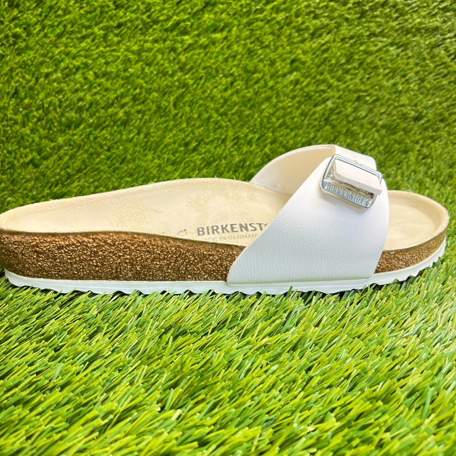 Birkenstock Madrid Birko-Flor Mens Size 9 Womens 11 White Walking Slide Sandals