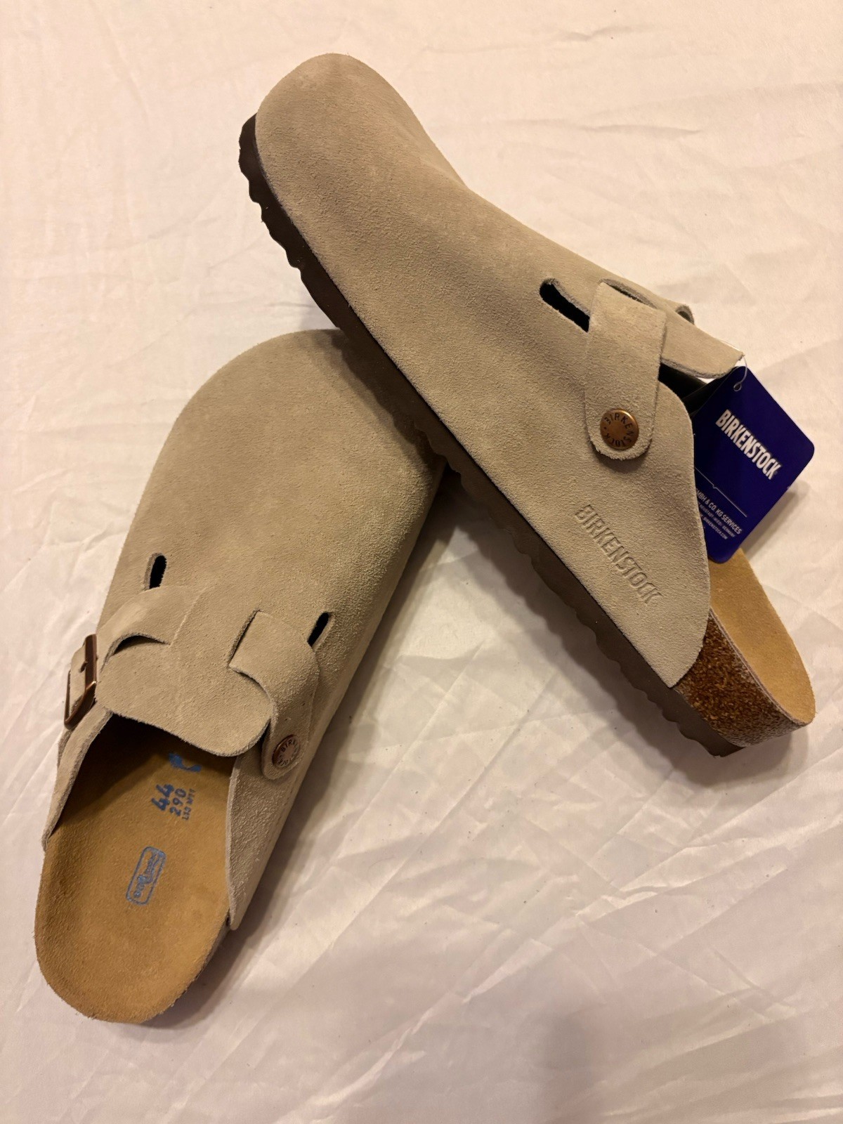 Birkenstock Boston Suede Buckle Men’s Clog Beige US 10 EU 43