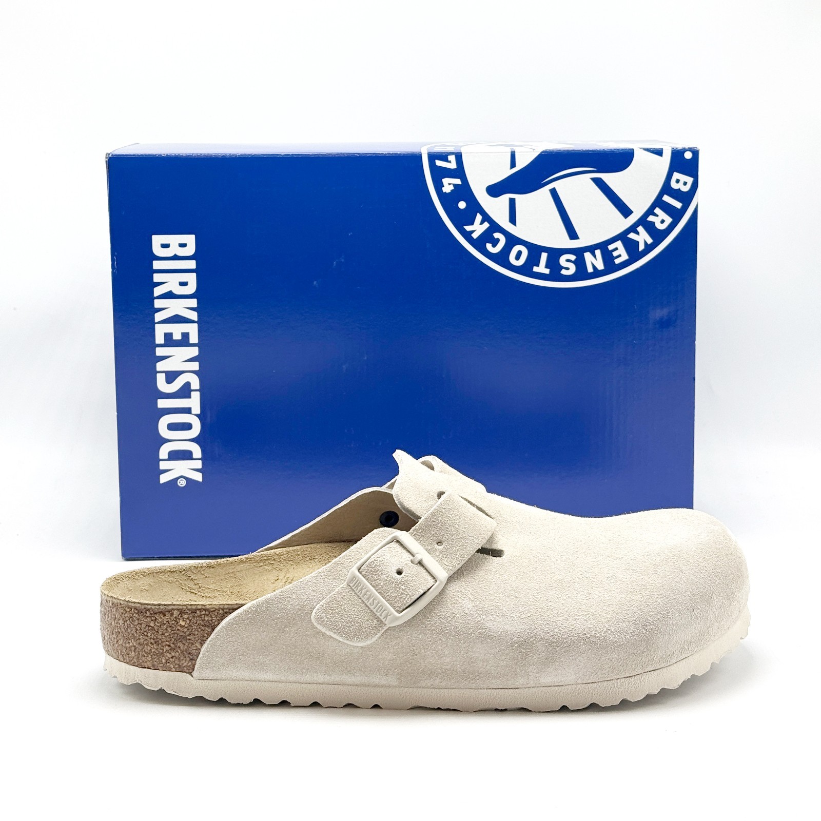 *NEW* Unisex BIRKENSTOCK Boston Suede Leather Sandal Slipper OYSTER (1031623) 👍
