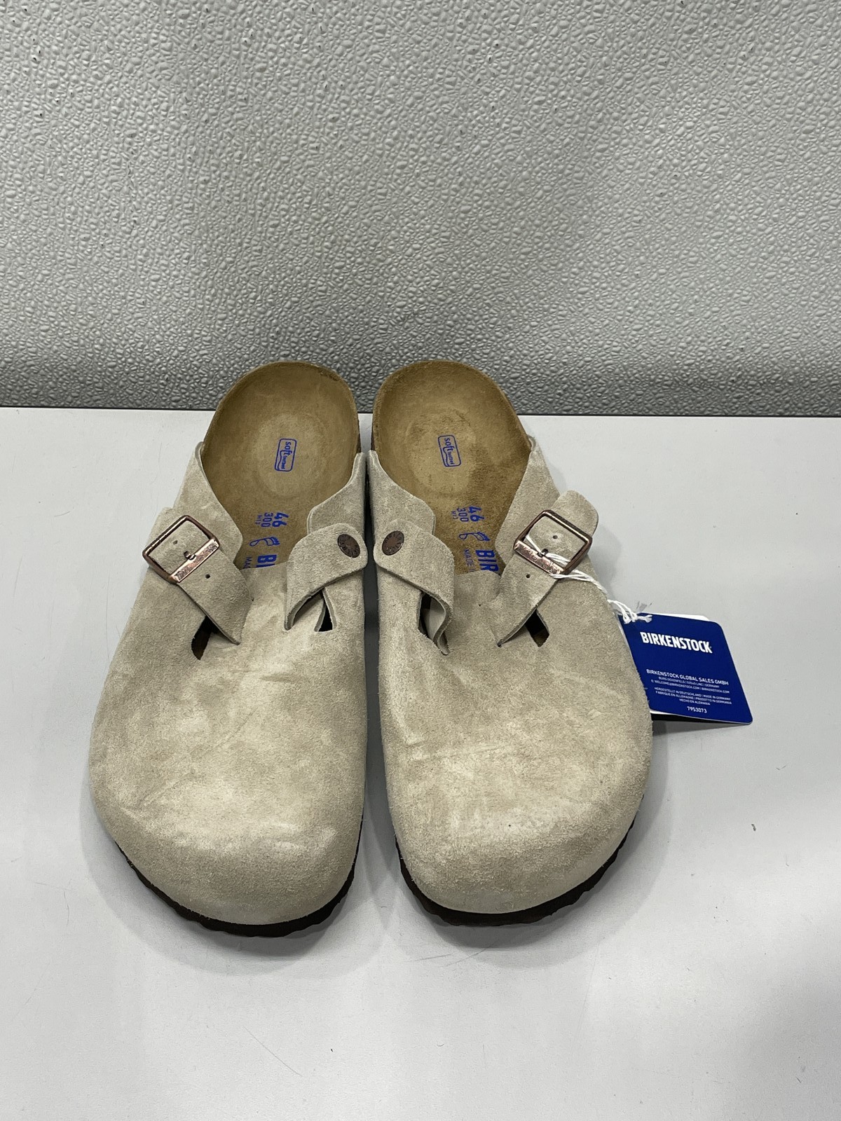 Birkenstock Boston Soft Footbed Suede Leather Clog Men’s US 13, Taupe