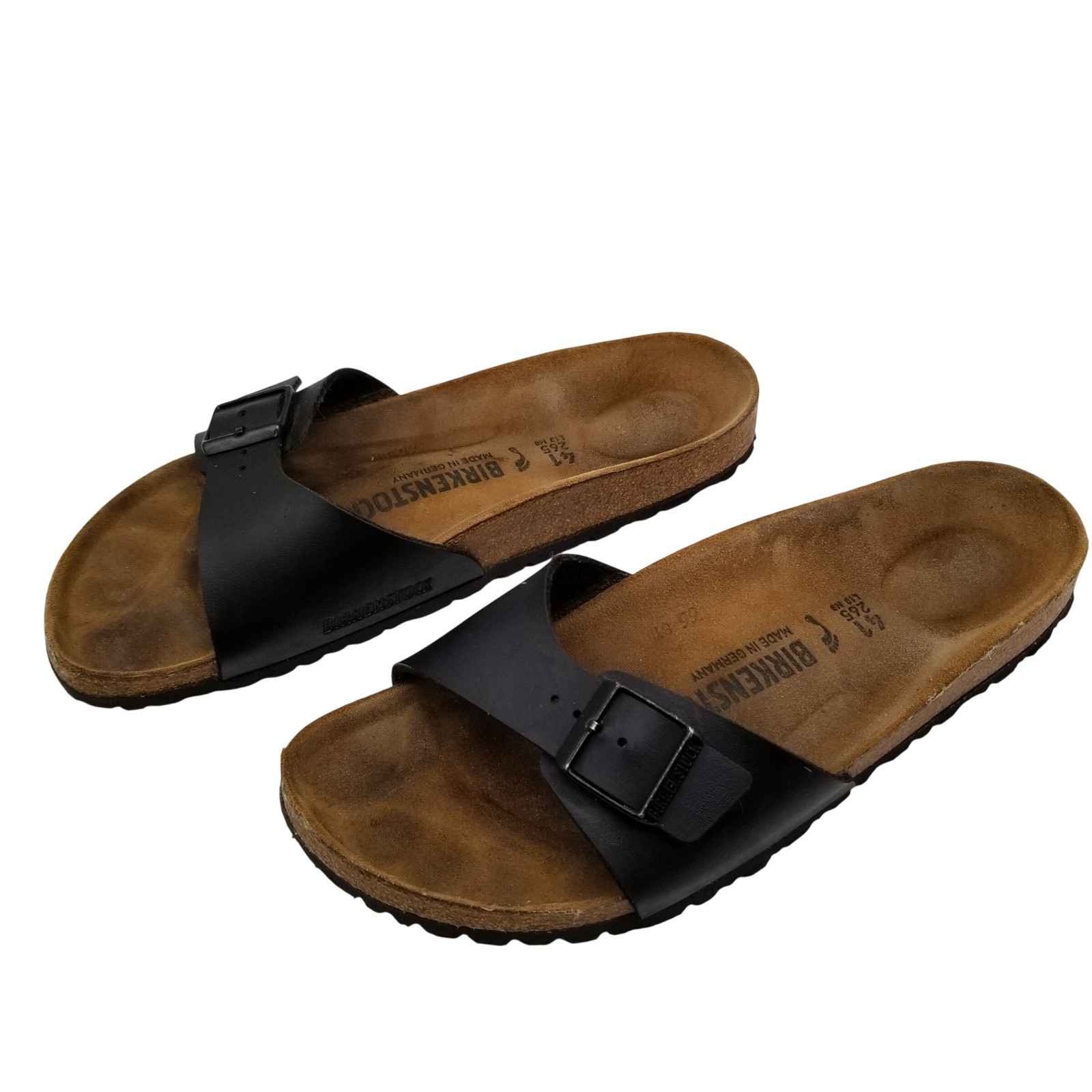 Birkenstock Madrid Black Birko-Flor Slide Sandals Womens 41 L10 M8 Germany