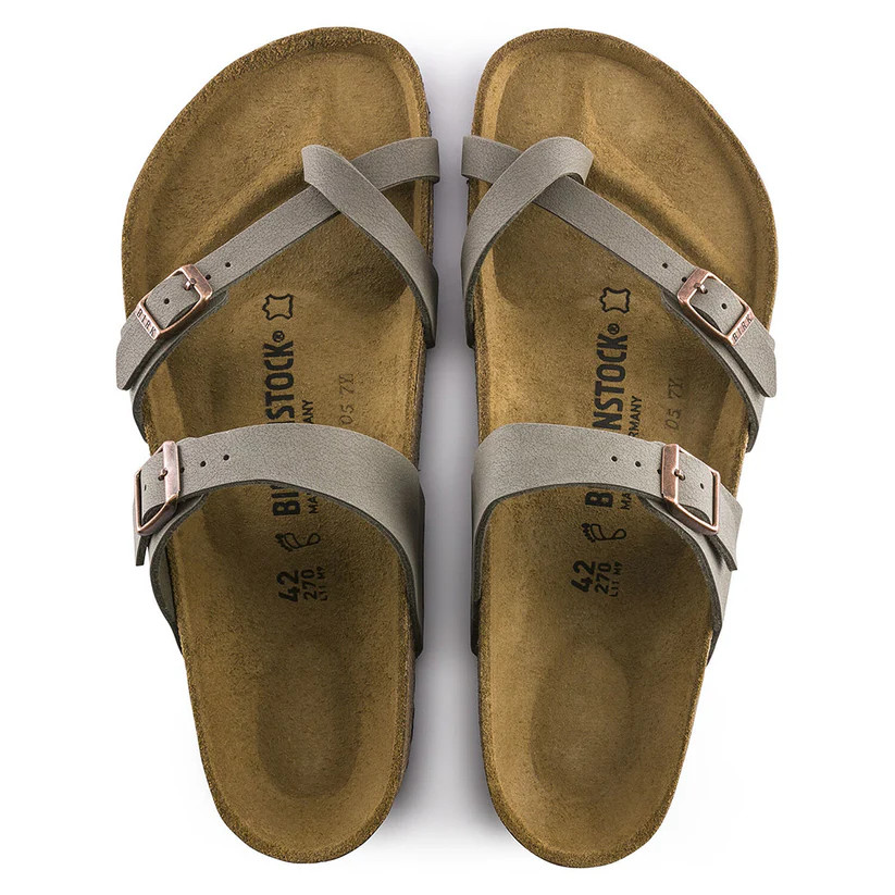 Birkenstock Mayari Birkibuc Stone Sandals Wide Size Women’s Shoes New w/ Box